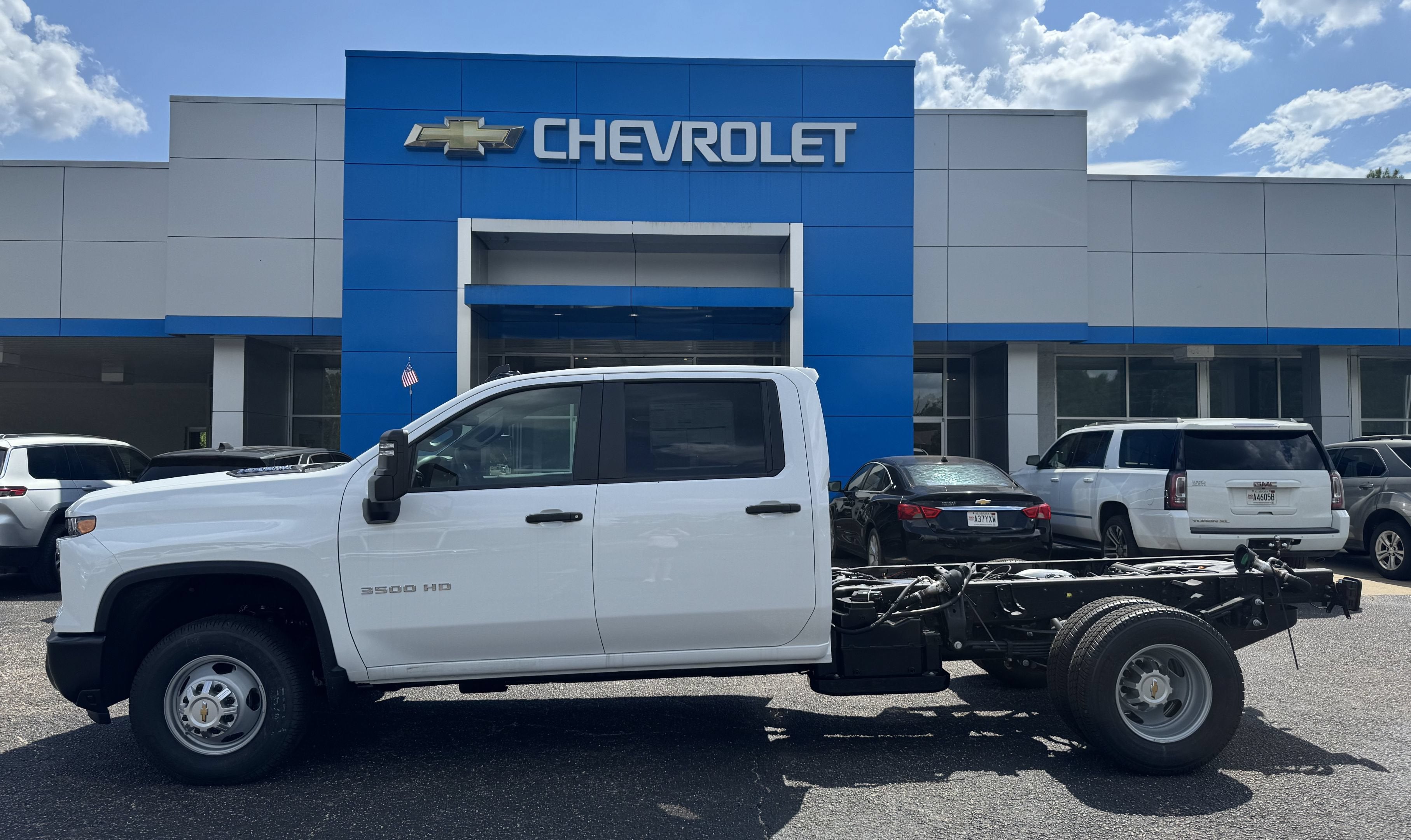 2026 Chevrolet Silverado 3500 HD Chassis Cab Work Truck in Summit White — front three-quarter view