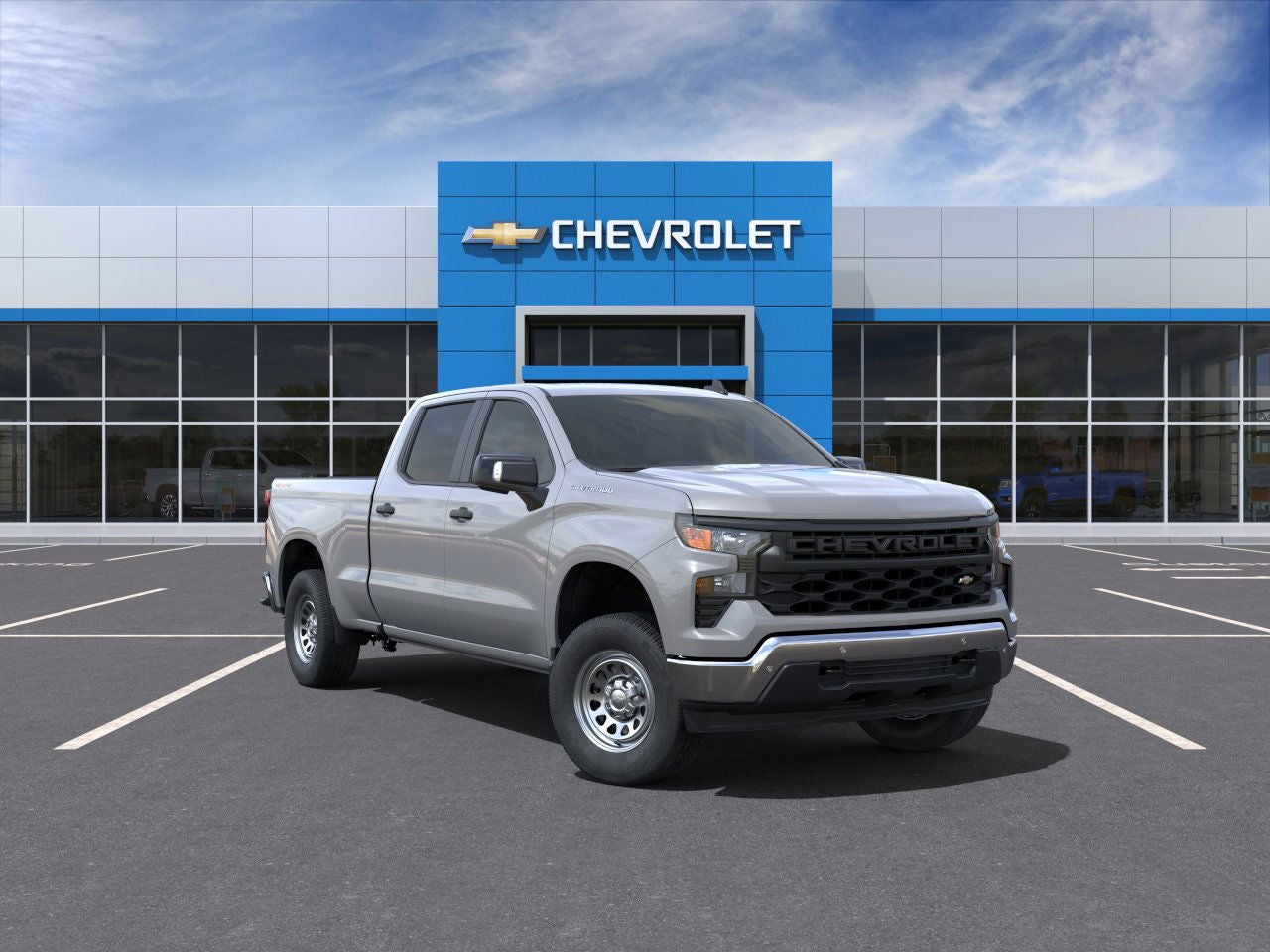 2024 Chevrolet Silverado 1500 WT in Slate Gray Metallic — front three-quarter view