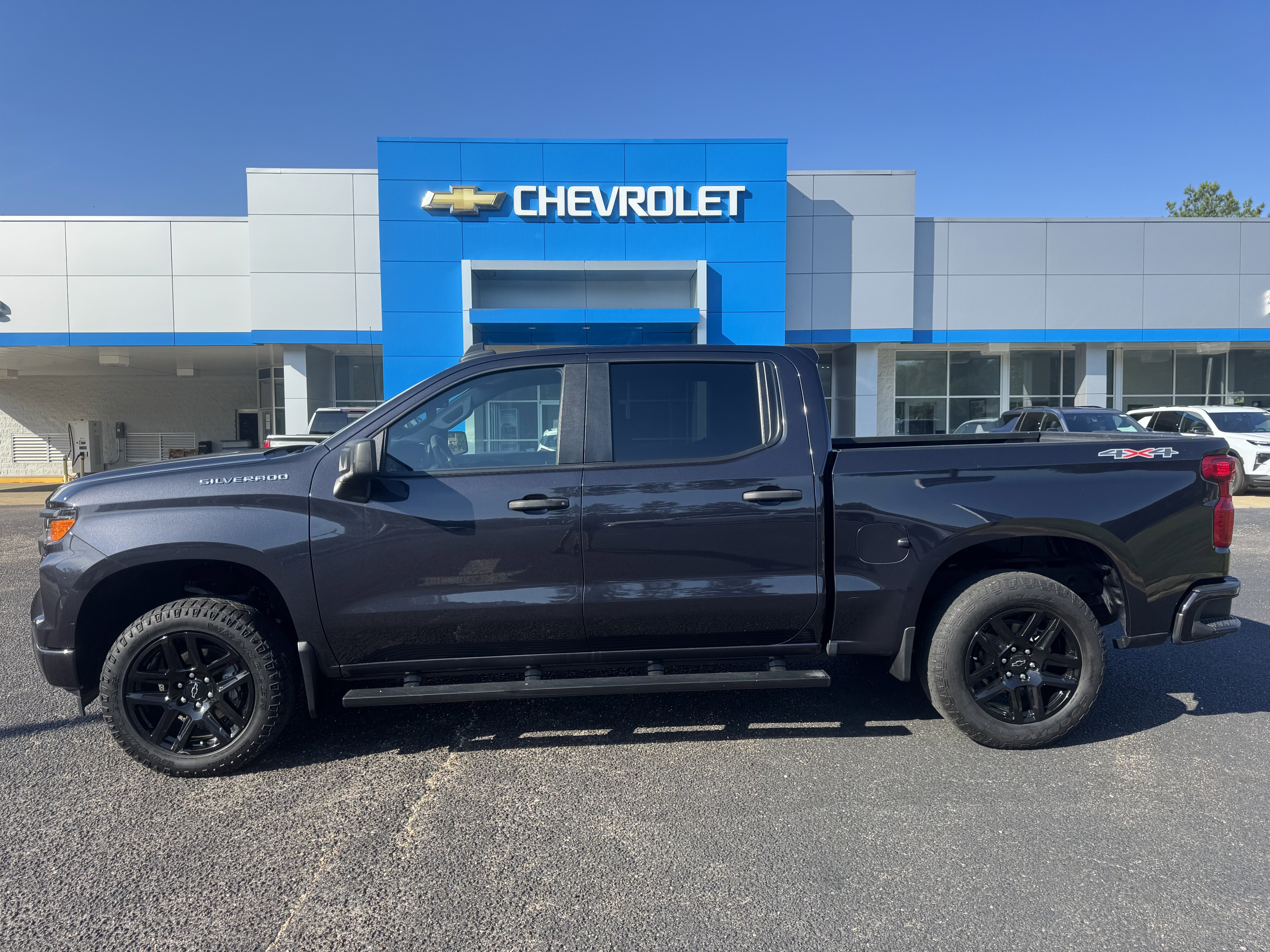 2022 Chevrolet Silverado 1500 Custom in Dark Ash Metallic — front three-quarter view