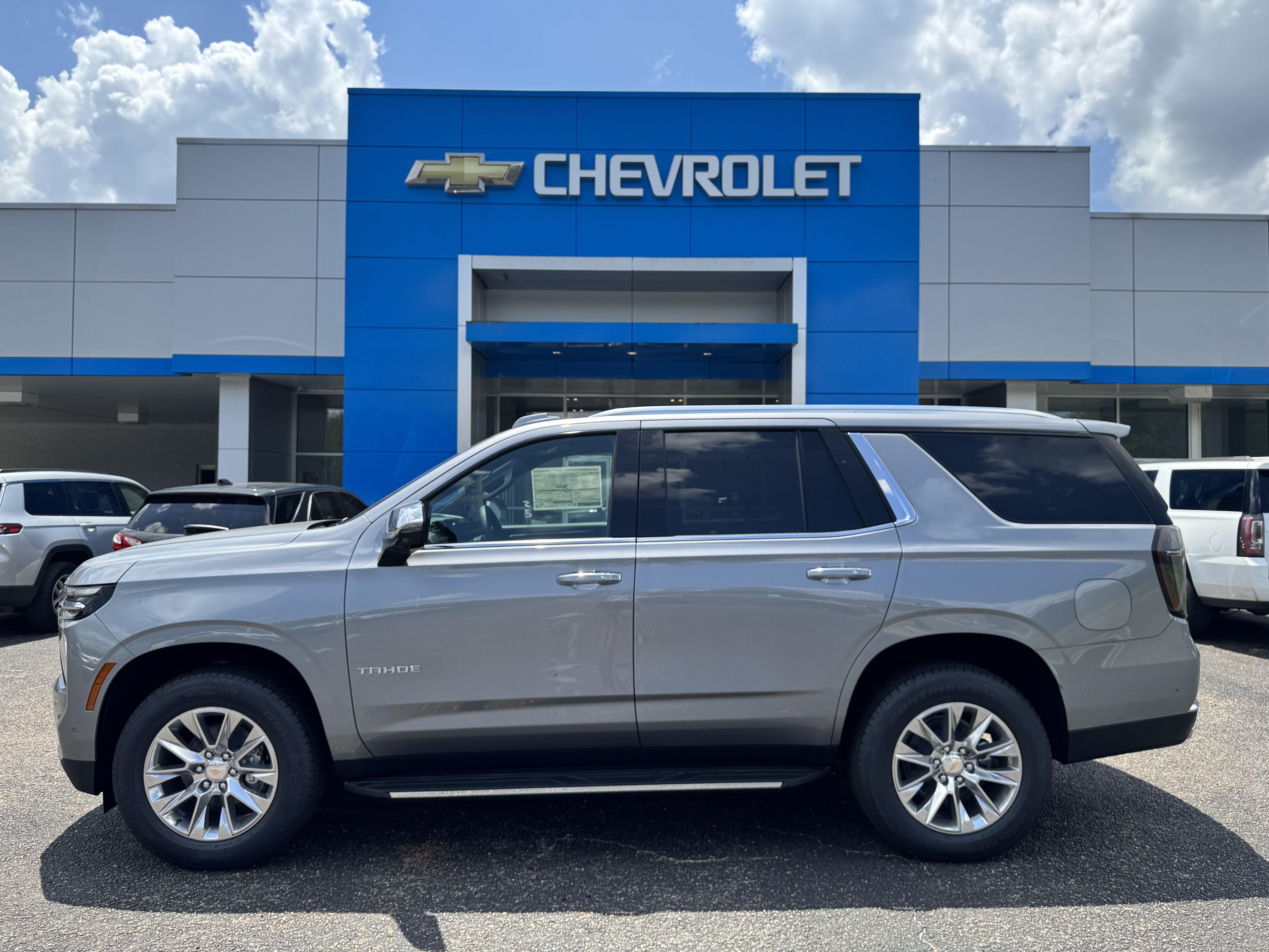 2026 Chevrolet Tahoe Premier in Sterling Gray Metallic — front three-quarter view