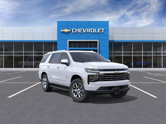 2026 Chevrolet Tahoe Premier in Polar White Tricoat — front three-quarter view