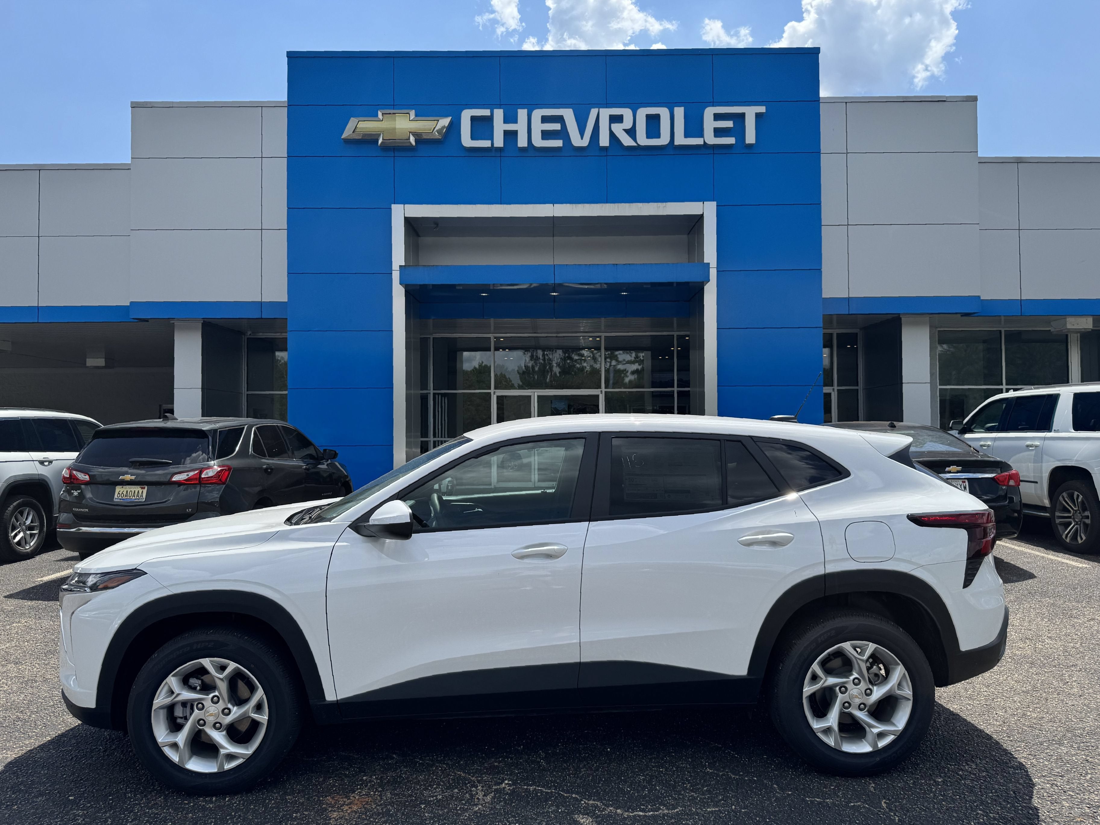 2026 Chevrolet Trax LS in Summit White — front three-quarter view
